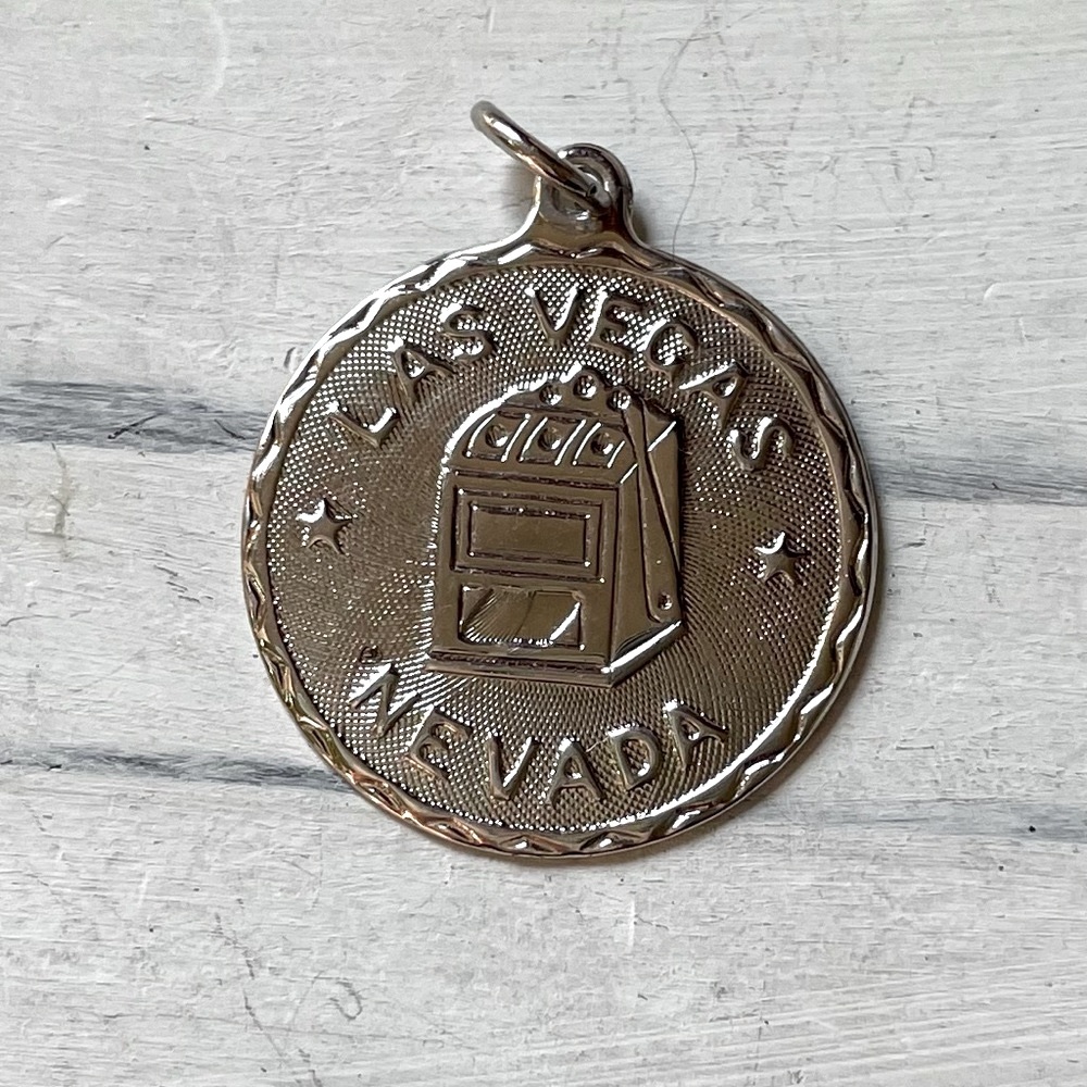 Stamped 925 Las Vegas medallion charm